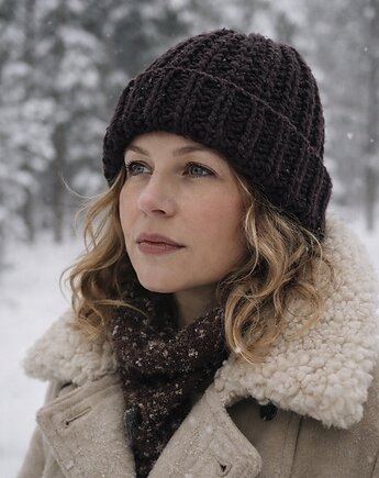 Czapka wełniana brązowa, Las i Łąka