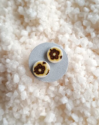 Kolczyki ceramiczne w kwiaty, biżuteria z talerzy