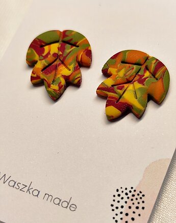 Kolczyki jesienne liście mix, Waszkamade
