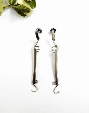 Kolczyki srebrne- Jamniki szare, VENUS GALERIA