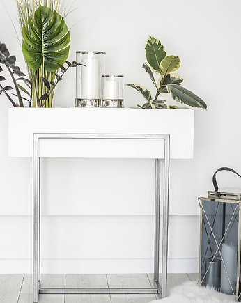 Metalowa konsola donica złota loftowa kwietnik, lofthomedesign