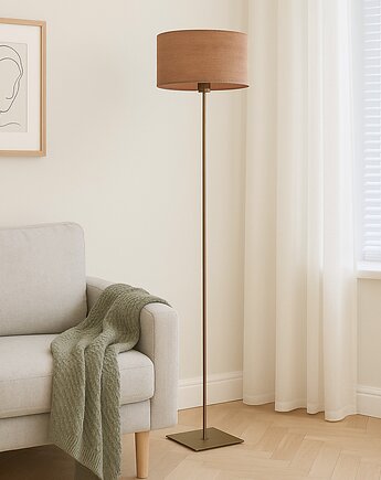 Lampa stojąca metalowa z abażurem walec 30 cm MEKSYK ECO, LYSNE