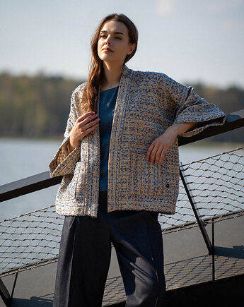 Tuni - Kimono w odcieniach beżu i granatu, ZNA