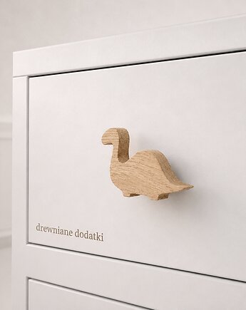 Drewniane gałki do mebli, dinozaury diplodok, Drewniane dodatki