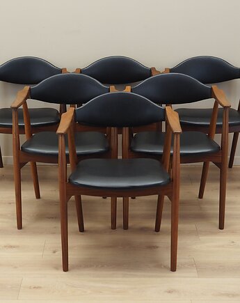 Komplet sześciu krzeseł tekowych, duński design, lata 70, Farstrup M, Przetwory design