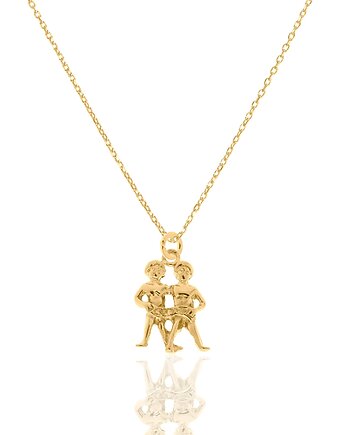 Naszyjnik srebrny pozłacany ze znakiem zodiaku Bliźnięta, LUO
