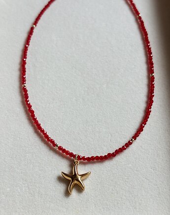 Naszyjnik Agat czerwony i rozgwiazda, Chmolowska Jewellery