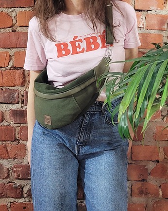 Nerka "Haru" zielona  ekoskóra mix vegan, hairoo