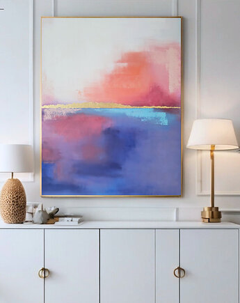 SOFT LIGHT Ręcznie malowany obraz ze złotem 70x100 cm, Anna Jatczak Art