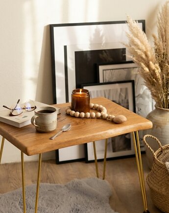 Dębowy stolik kawowy "Golden Oak" , Ohwood manufaktura