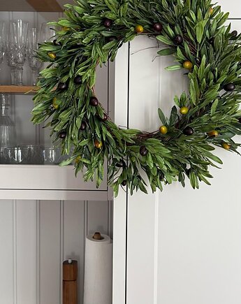 SZTUCZNY Wianek WIOSENNY na drzwi - OLIVES - ok.50cm, MOM&SISdekorują
