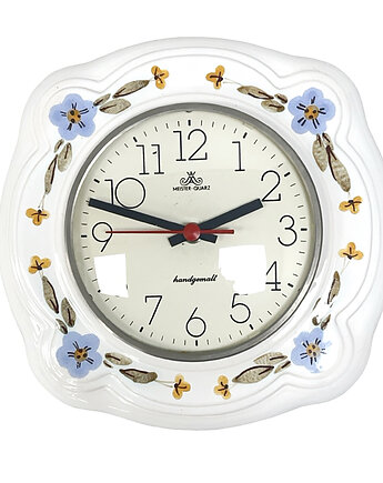 Zegar Ścienny Ceramiczny Meister-Quarz Ręcznie Malowany Niemcy Lata 70., Good Old Things