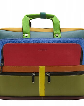 Aktówka torba na laptopa skórzana rączki regulowany pasek kieszenie OLIVKA, Olivka Warsaw