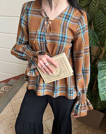 Bluzka Franka w kratę z falbanką , Zaiste!