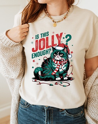 Koszulka  z nadrukiem  Is this jolly enough?, ART ORGANIC