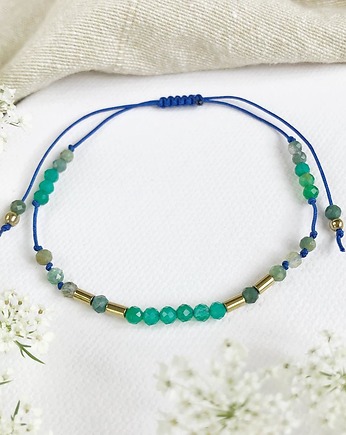 Bransoletka Flavia z onyksem zielonym i  agatami, Gleeme Jewellery
