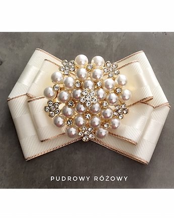 Brosza  Śmietankowa  z perłami  NEW, Pudrowy Różowy