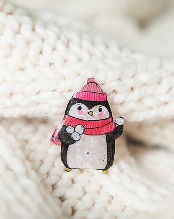 Broszka pingwin Gniewko, Pintura