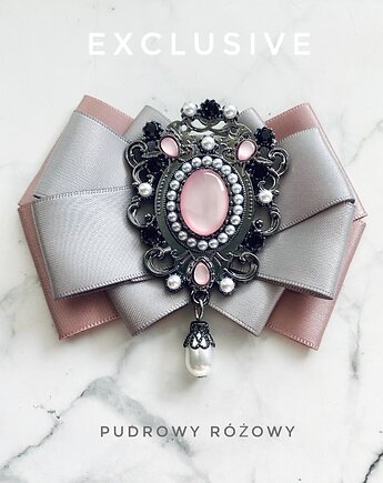 Kolekcja Exclusive Brosza z różową ozdobą Glamour, Pudrowy Różowy