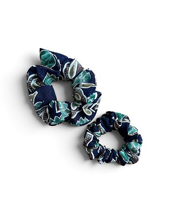 Jedwabne gumki scrunchie z upcyclingu zestaw, Lush from trash
