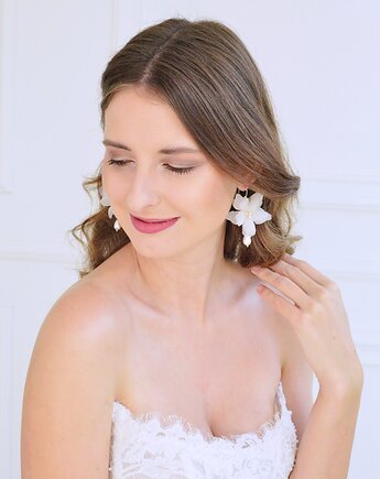 Kolczyki pozłacanez jedwabiu model Berit, Anelis Atelier