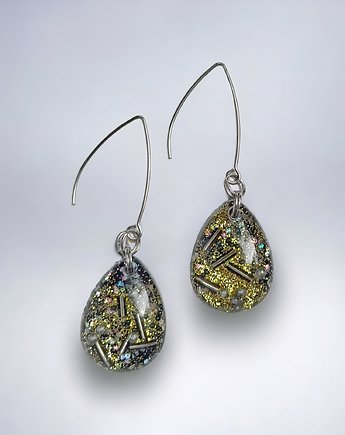 Niezwykłe kolczyki z żywicy : kolekcja QUEEN OF THE NIGHT krople, kaktusia