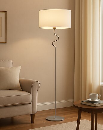 Elegancka lampa stojąca do salonu MORONI z abażurem 40 cm, LYSNE