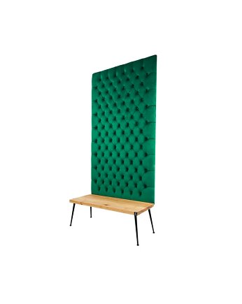 Ławka z Panelem Ściennym Pikowanym Siedzisko Drewno Lite LPPK-3, EMRA WOOD DESIGN