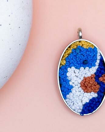 Medalion morski z Lapisem Lazuli /Seria Kolory Bałtyku, naokraglo_design