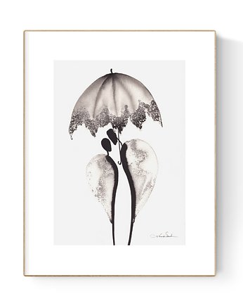 Grafika 21X30 malowana ręcznie na papierze, MiniMalArt