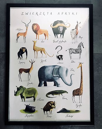 Plakat zwierzęta z Afryki, welov