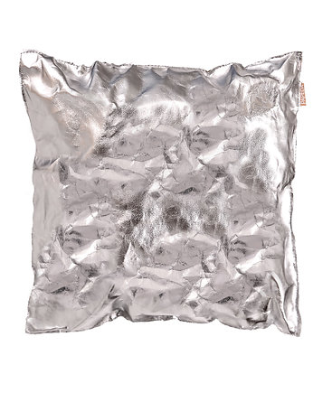 Poduszka dekoracyjna srebrna skóra wegańska, PAPEDA 