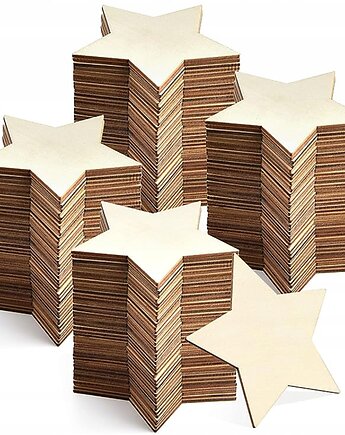 Scrapki drewniane gwiazdki ze sklejki 5x5cm 200SZT, smxdsgn