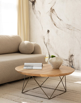 Dębowy stolik kawowy STOCKHOLM ROUND, Projekt Loft