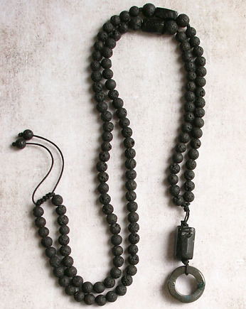 S A L E : UNIKAT: agat, turmalin, lawa - naszyjnik, kaktusia