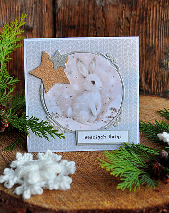 Kartka świąteczna "Zimowy las", mamuta