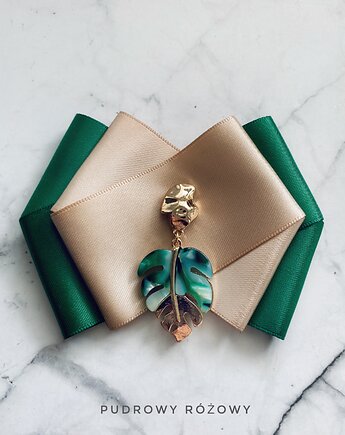 Brosza z liściem palmowym New, Pudrowy Różowy