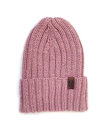 Klasyczna różowa czapka merino Pink, Holy Alpaca Knit