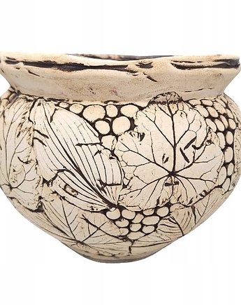Doniczka Ceramiczna Handmade Kwiatowe Love. Doniczka Ręcznie Robiona, Sklep Angelos