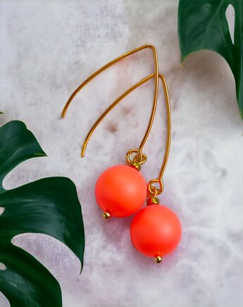 Swarovski neon pearls : neon orange, kaktusia