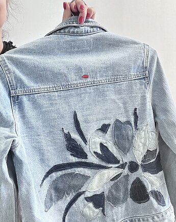 Kurtka jeansowa z patchworkową aplikacją, Dom Artystyczny