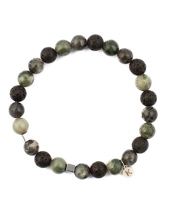 Męska bransoletka w kolorach khaki - moc i zdrowie, Kulka Bransoletki