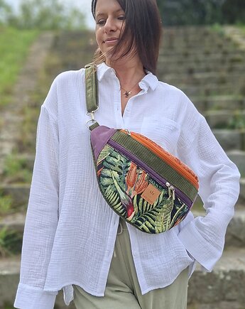 Kolorowa nerka XL z żakardu i weluru Madera, sabi tatka