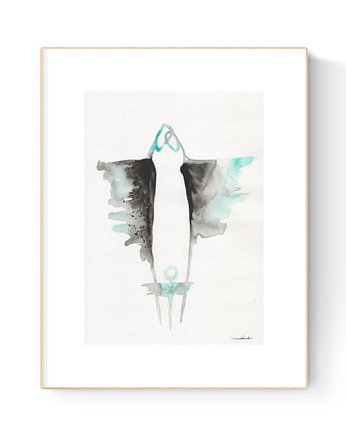 Obraz 21X30 malowany ręcznie na papierze, MiniMalArt