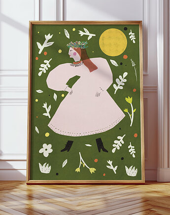 Plakat Folk wersja zielona, MUKI design