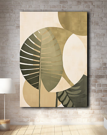 Tropikalne liście - Plakat - Loft, Minimalizm #81, Black Sapphire Art