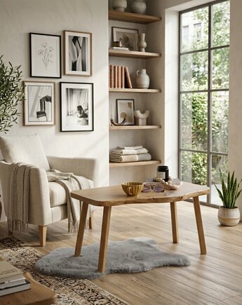 Dębowy stolik kawowy "Nature's Edge" , Ohwood manufaktura