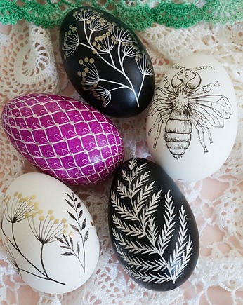 Pisanki tradycyjne batikowe  - różne wzory, MonDu