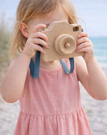 Drewniany aparat dla dzieci ze skórzanym paskiem, AnemoneDream