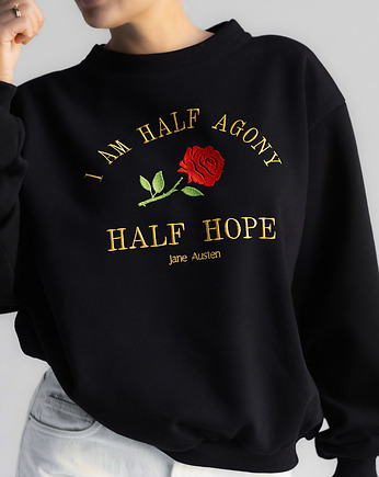 Bluza z haftem Jane Austen, WHITE RVBBIT